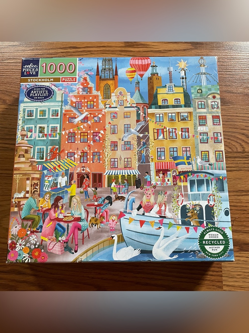 Eeboo Stockholm 1000 Pieces Jigsaw Puzzle Complete and Has Poster